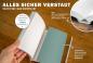 Preview: A5 Terminkalender 2026 grün weiß korall mit blanko Seiten liniert für Notizen & Ideen